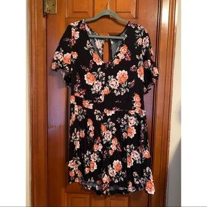 Torrid Floral Challis Short Sleeve Romper